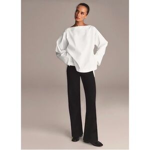 NWT J. Crew Ciel Top Blouse Long Sleeve Cotton Poplin White